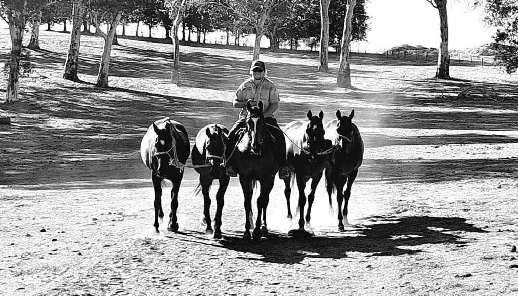 Equestrian model in Australian landscape